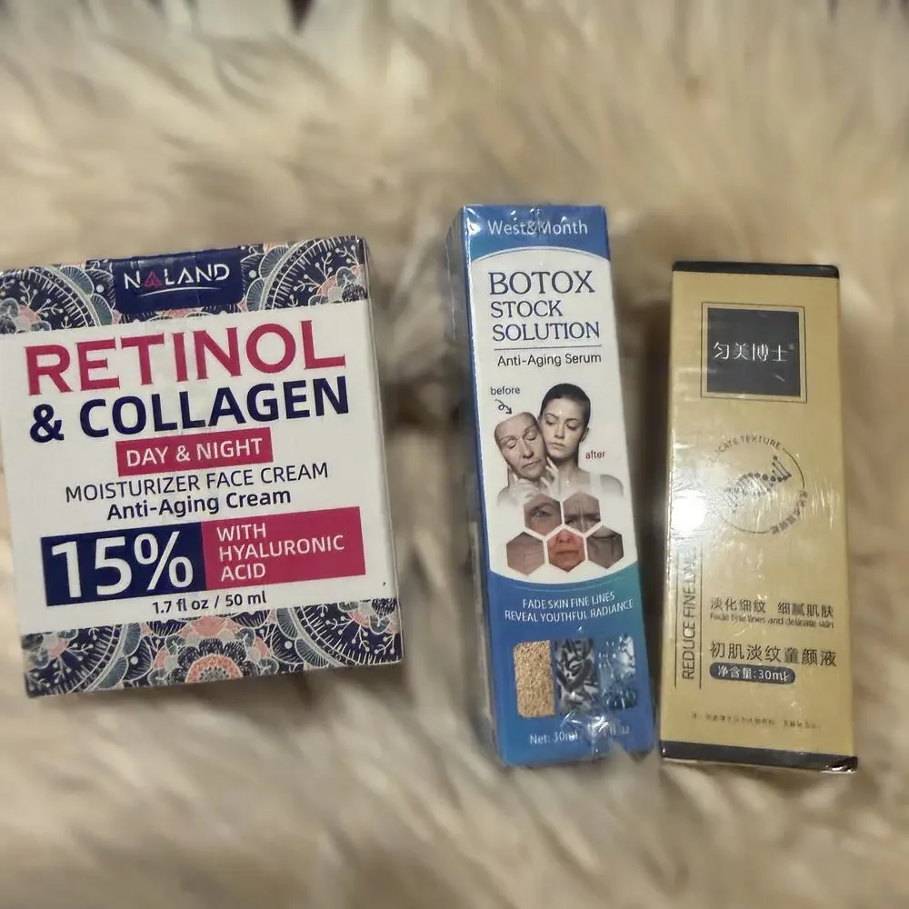 3pc Anti-Aging Skincare Bundle Retinol Face Cream Botox Serum & Firming Essence